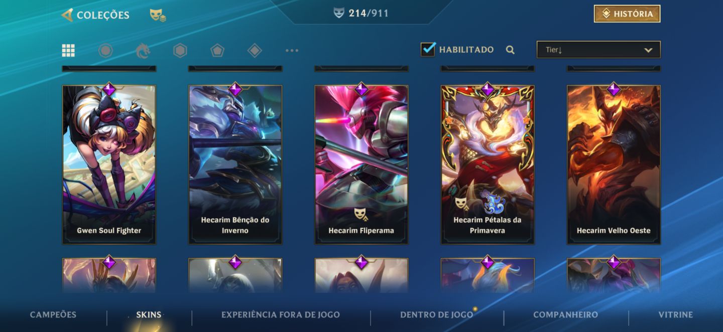 Conta Wild rift com 214 skin jinx super vilã todas forma e master yi turbo neon