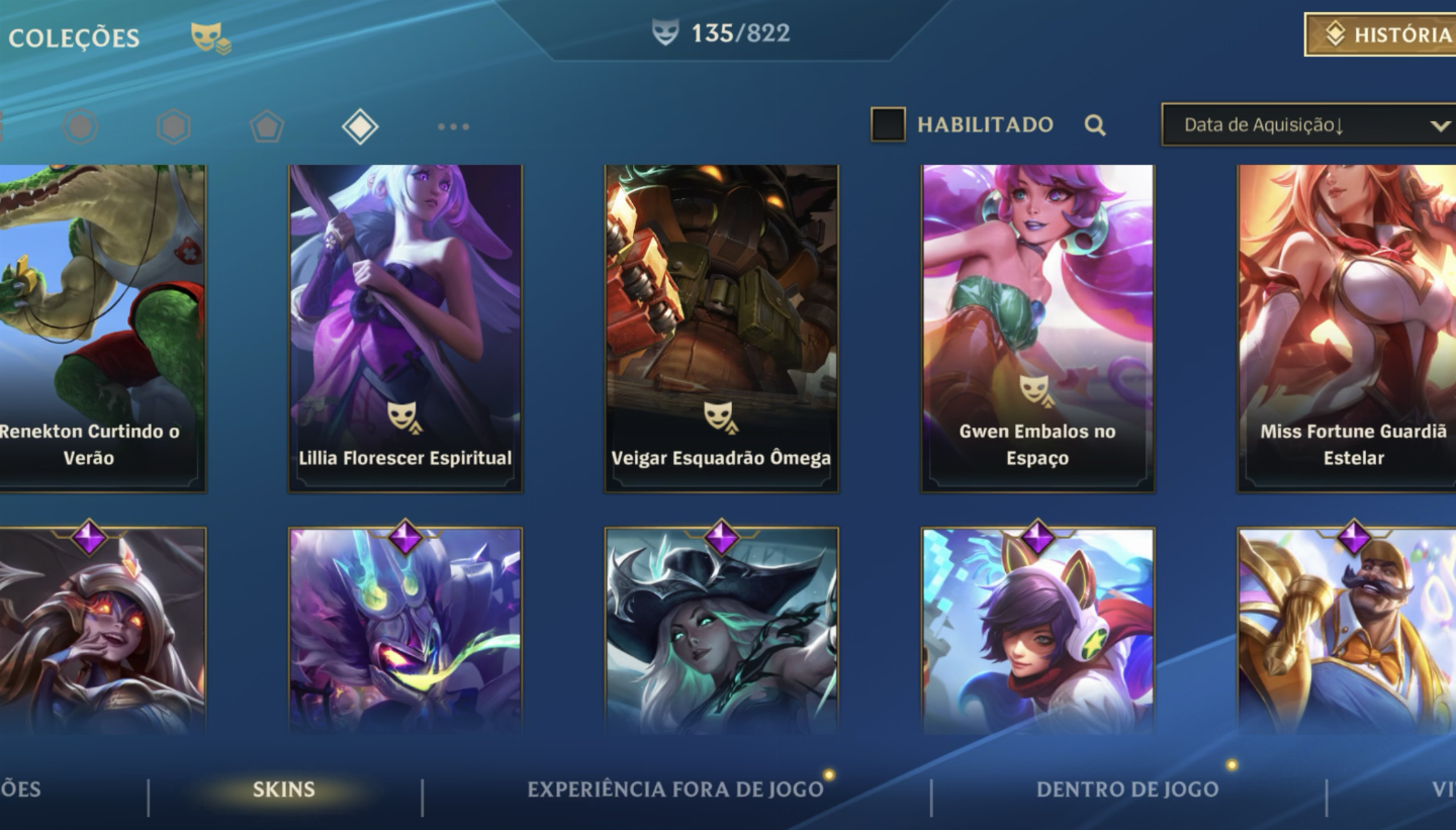 Conta wild rift nível 173 com todos os dados