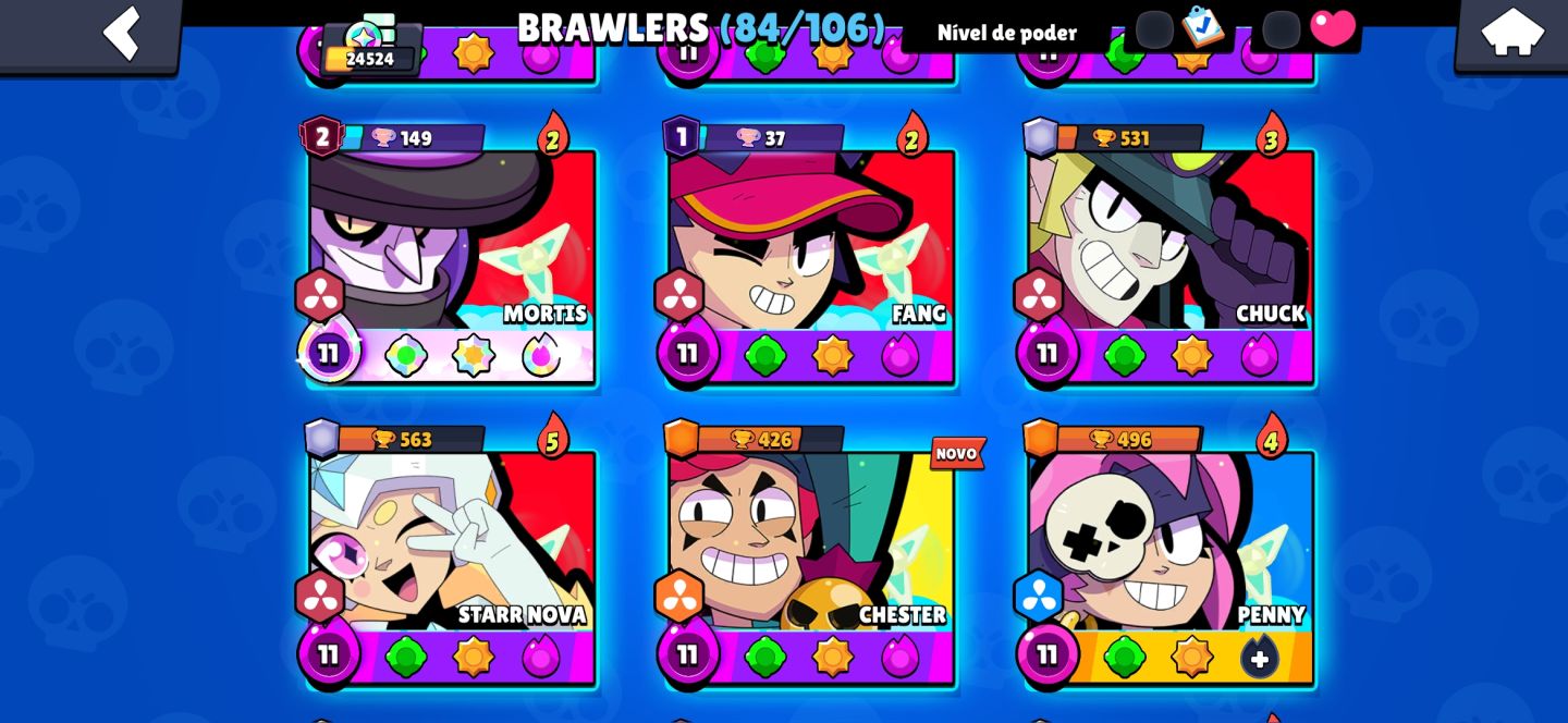 CONTA BRAWL STARS 24k troféus, várias skins ( lendárias, evento, miticas)