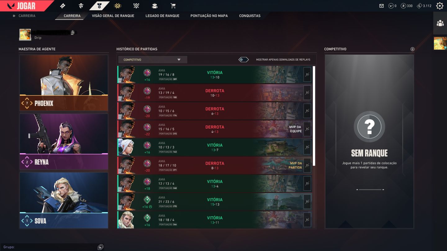CONTA VALORANT IMORTAL 1 SEM SKINS, RANK ATIVO EM V26 ATO 5