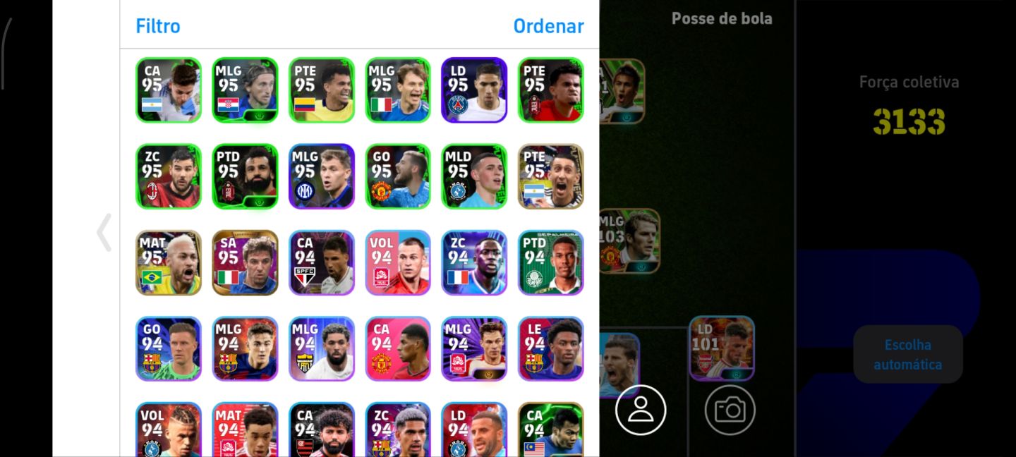 Conta Efootball Mobile 26 | Força 3133 |Ronaldinho 104, Suarez & Cia
