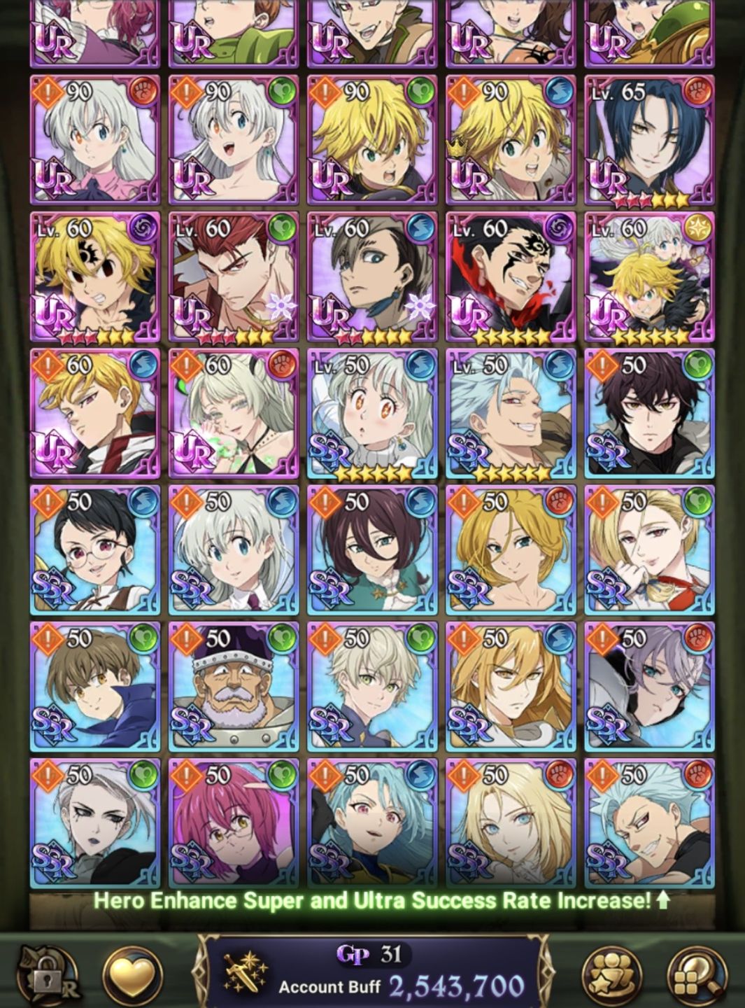 Conta de 7ds full gachakuta com 864 diamantes