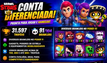 CONTA DIFERENCIADA - 31.597 TROFÉUS | 91 BRAWLERS | PRONTA PARA RANKEAR
