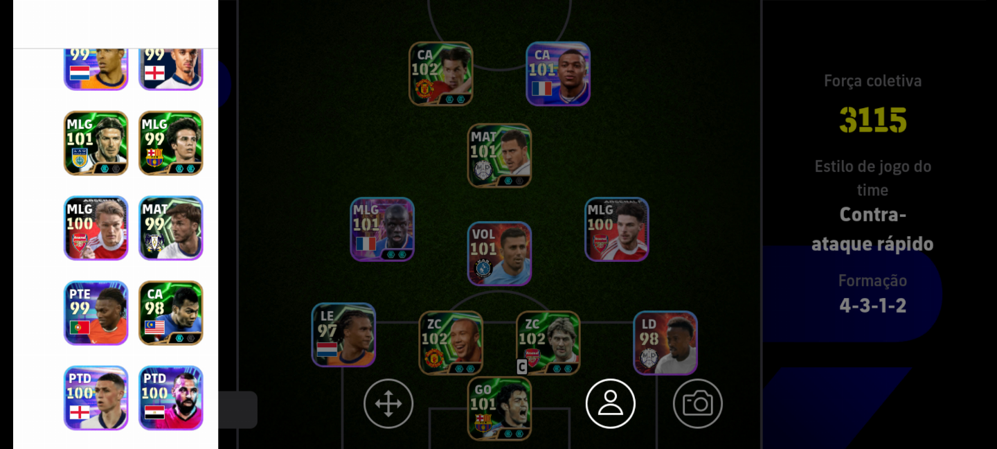 CONTA EFOOTBALL COM 3115 DE FORÇA