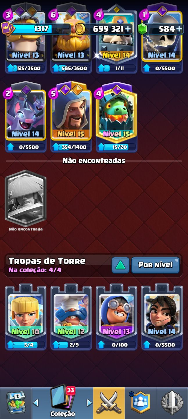 Clash Royale | 10.304 Troféus | 121/122 Cartas| Mega Cavaleiro Nível 16 evo|699k