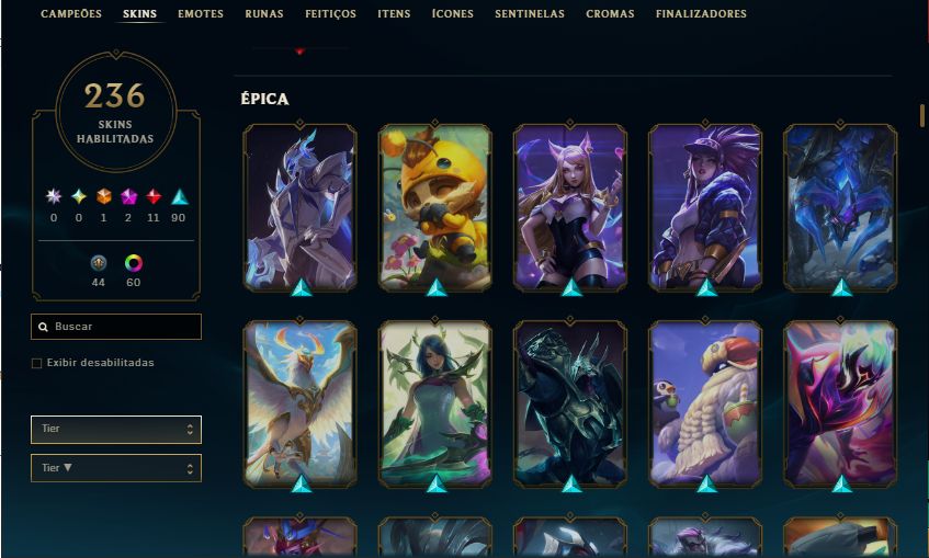 Conta HandLevel Lv 500+ Esmeralda 2+Jungle+ 236 Skins/Icones e Emotes Antigos 13