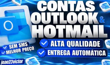 20x CONTAS EMAIL OUTLOOK & HOTMAIL | NÃO PRECISA DE SMS | ENTREGA AUTOMÁTICA
