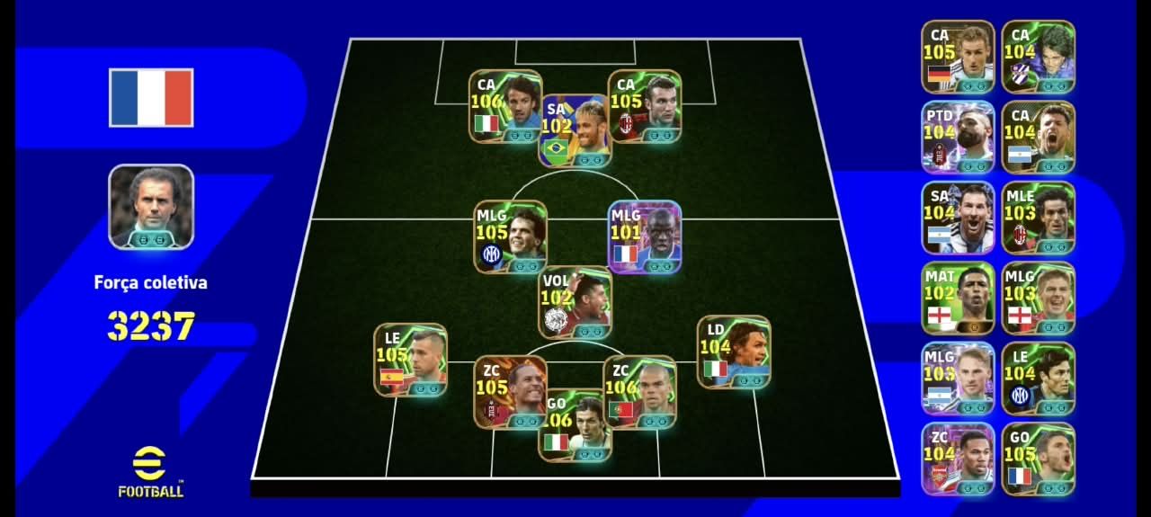 Conta eFootball Mobile | Força Coletiva 3237 | Elenco Forte | Jogadores 100+
