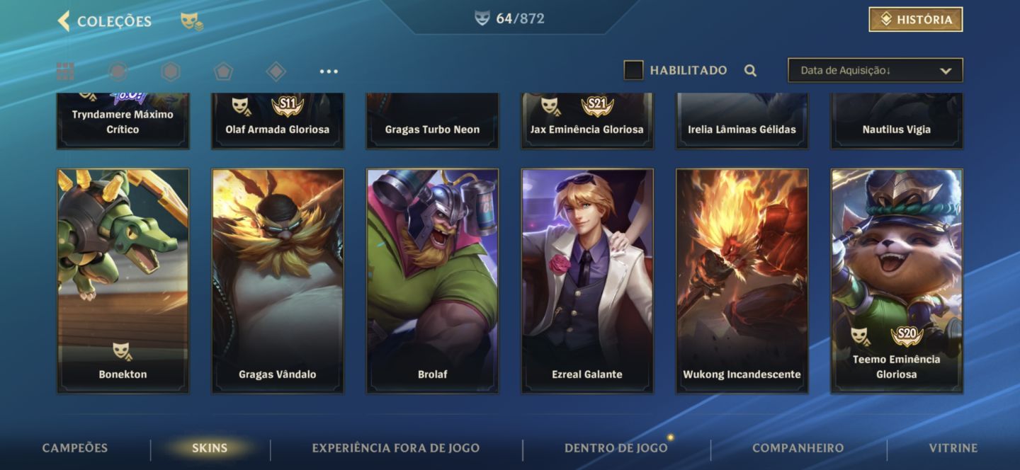 Conta Wild Rfit top/skins Limitadas