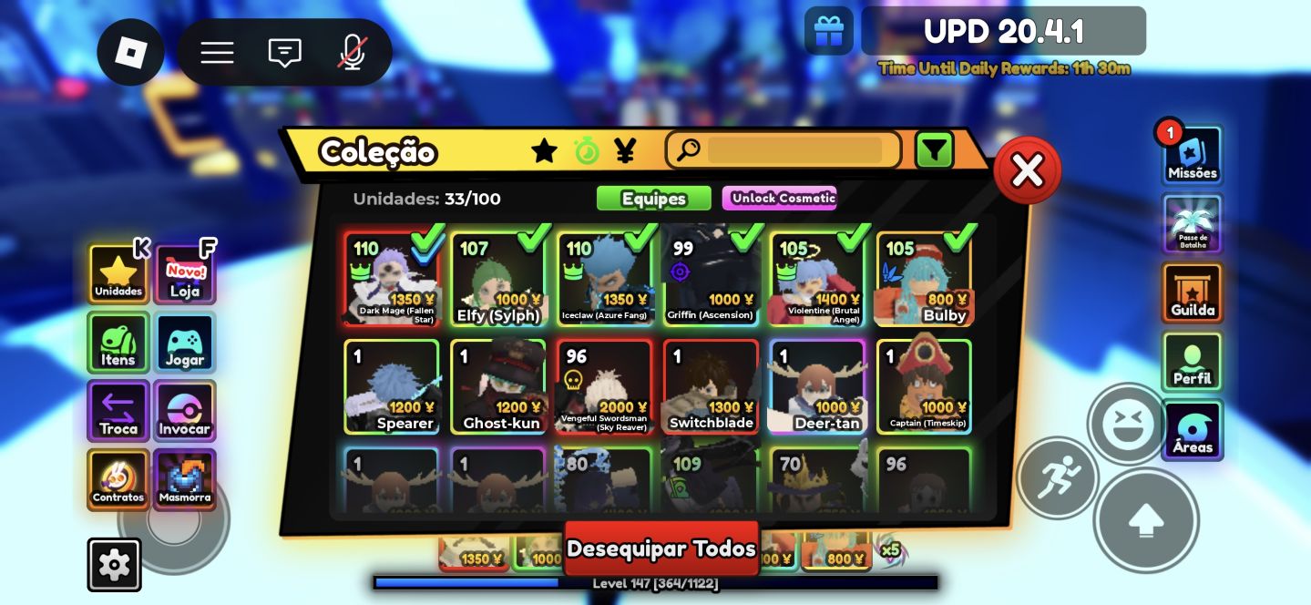 CONTA COM 3 UNIQUES