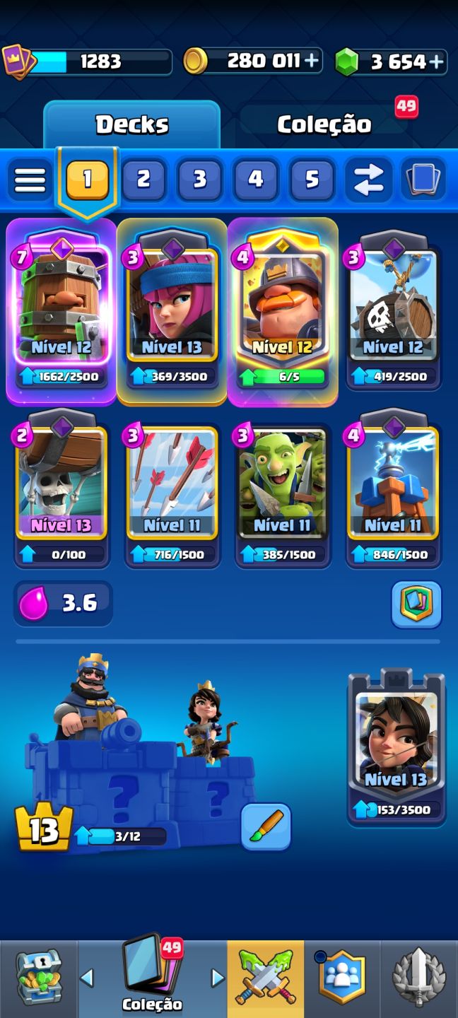 Conta média de clash, pra começar avançado, com 6600 troféus, cartas bem upadas
