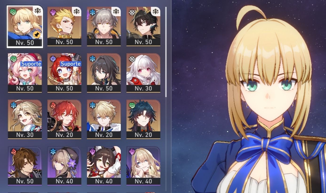Conta Iniciante (35) - Saber + Gilgamesh + Dan Heng PT e mais! | Pity Garantido