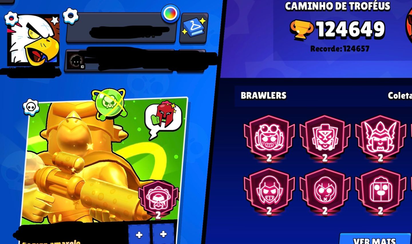 Conta de Brawl Stars 124k de Troféus e Fama alienígena