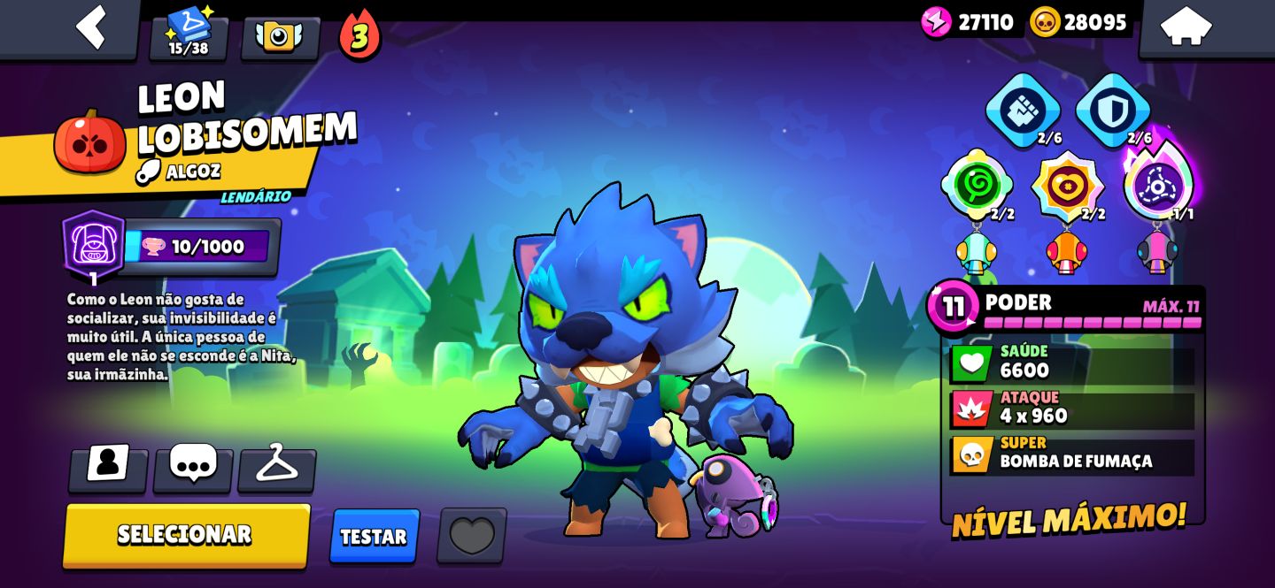 CONTA BRAWL STARS COM SKINS RARAS