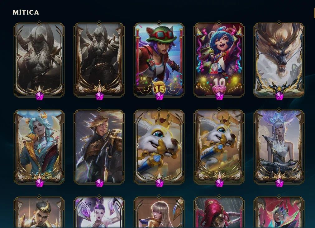 CONTA LOL BR 600 SKINS AHRI LENDA IMORTALIZADA NÍVEL 1086