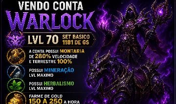 Warlock Lvl 70 Wow Tbc Classic Com Mont 280% E Profs