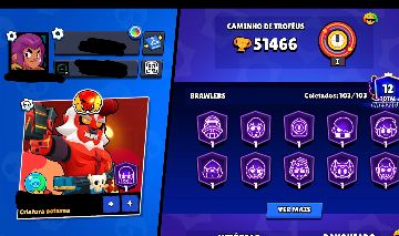 CONTA DE BRAWL STARS 50k | 103/103 BRAWLERS | LEGENDARY RANK | 20+BRAWLERS LVL11