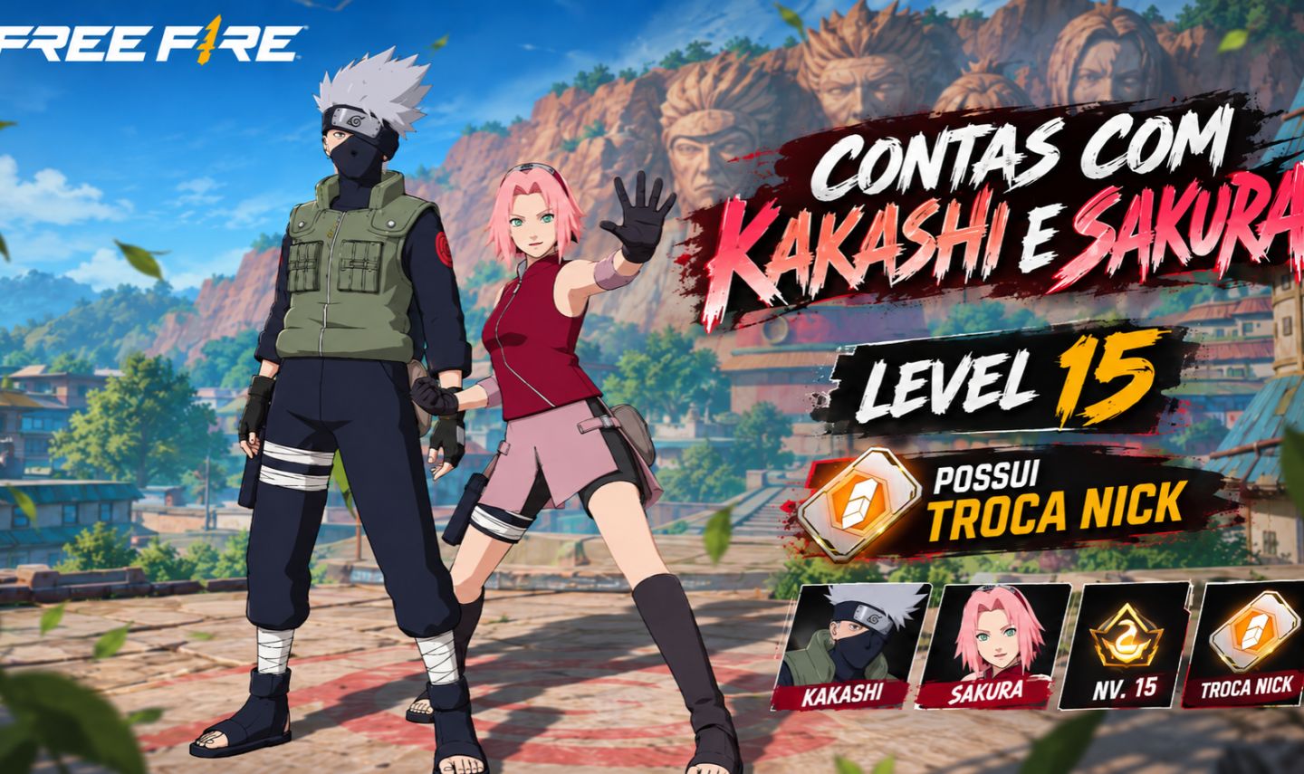 Contas free fire com kakashi e sakura