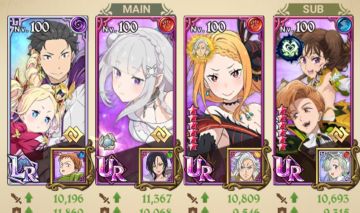 Conta com collab/ Subaru e Beatrice+Emilia vermelha+Priscilla/Todos de relíquia