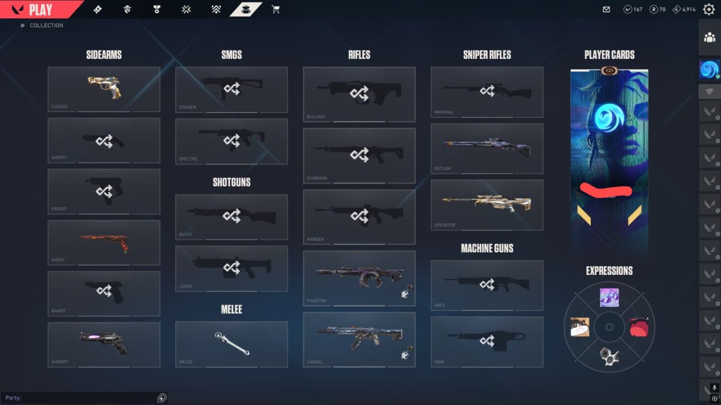 CONTA VALORANT COM SKINS PREMIUM (GOLD 2)