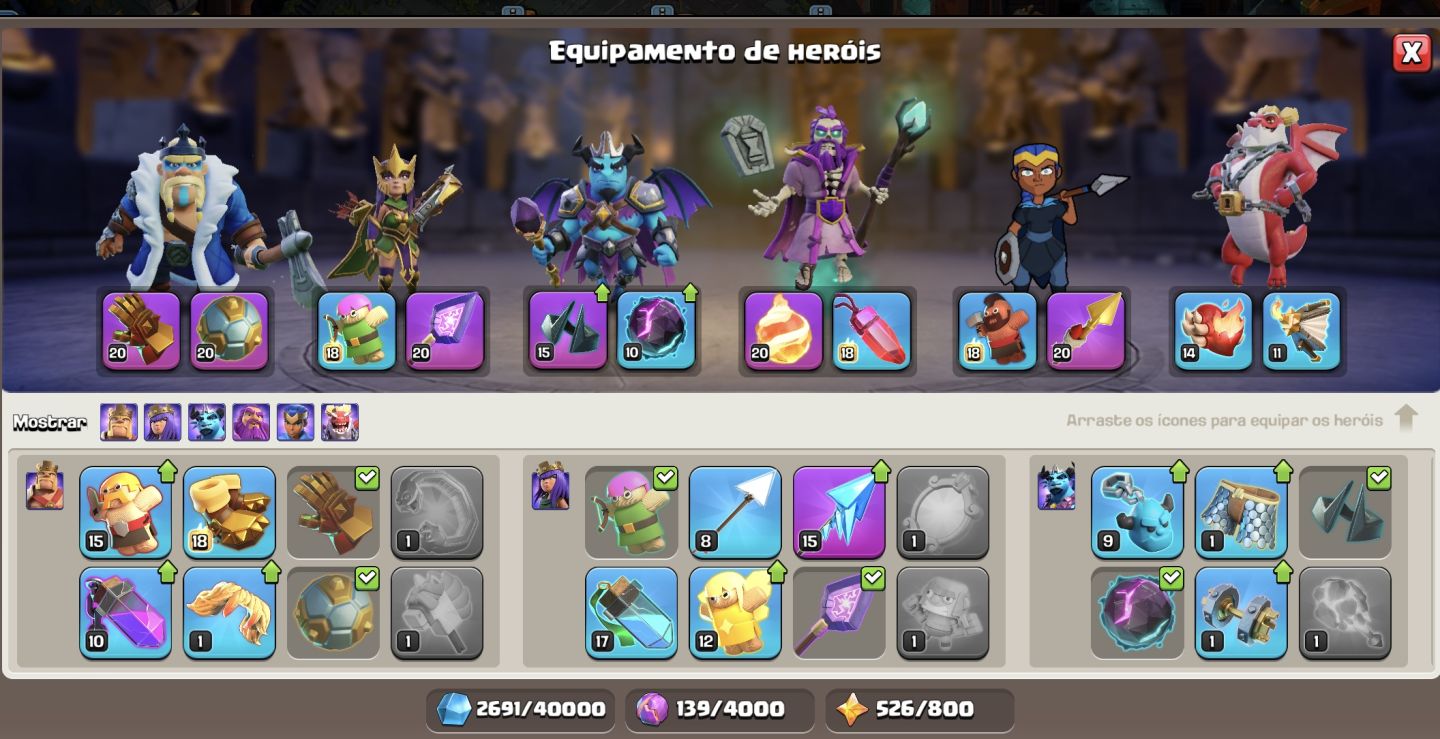 CV 15 full muros upados no nível do cv construções no nível- tropas full