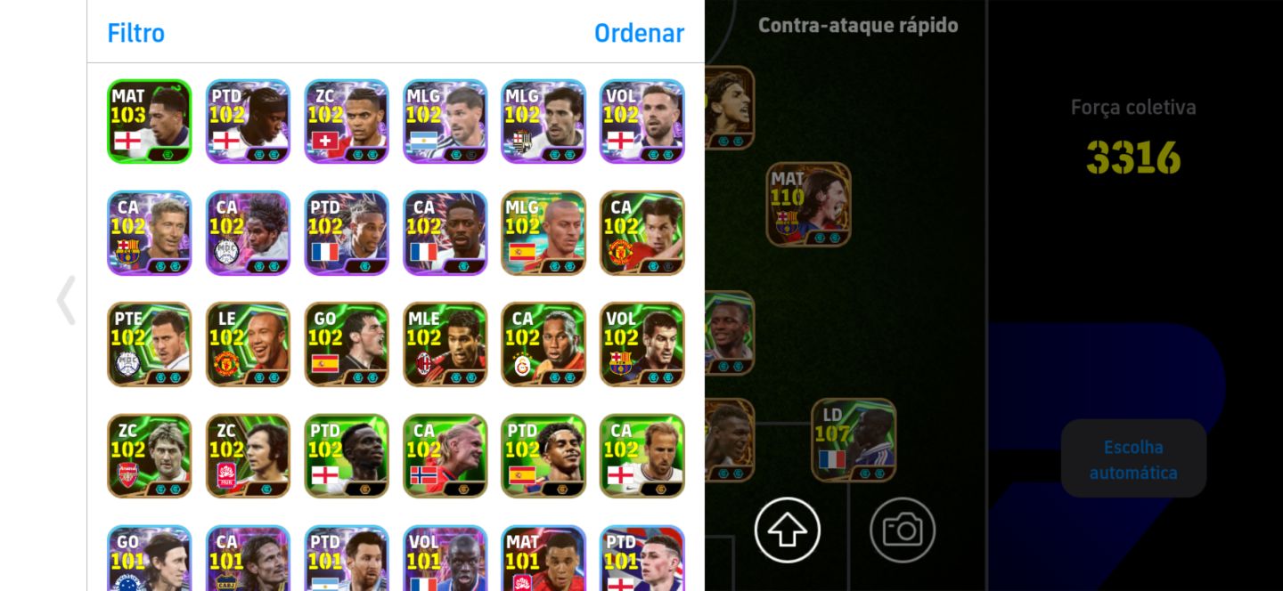 CONTA DE EFOOTBALL COM 3316 DE FORÇA