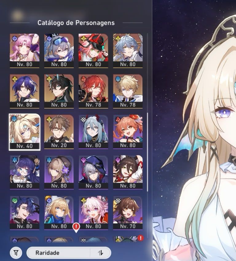 Conta genshin de 2020// AR60 com muitos personagens + honkai star rail