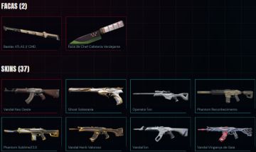 Conta de valorant com skin de operator, vandal e phantom