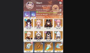 AR 55 | Columbina + Kazuha + Hu Tao + Yae Miko | Cyno BIS | Sem Vínculos