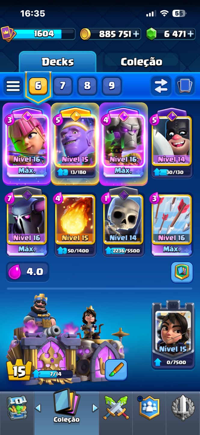 Conta Clash Royale 11k+ com emotes raros e cheia de recursos