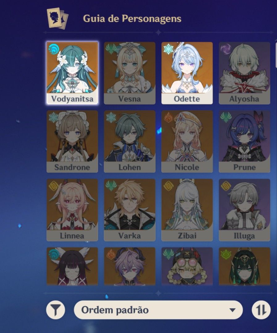 Conta Genshin Impact Ásia AR10 Personagens 5