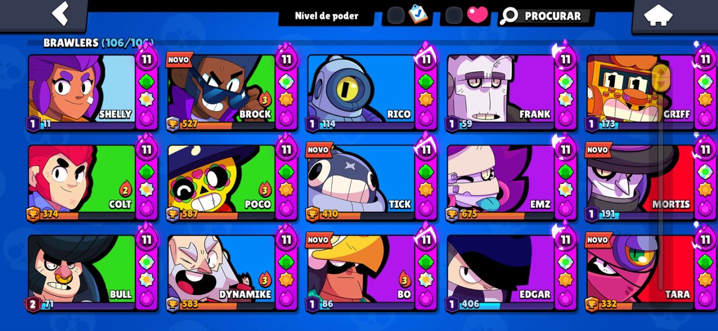 CONTA BRAWL 40K TROFÉUS | 106/106 BRAWLERS | + 200 SKINS | + 1000 COSMÉTICOS