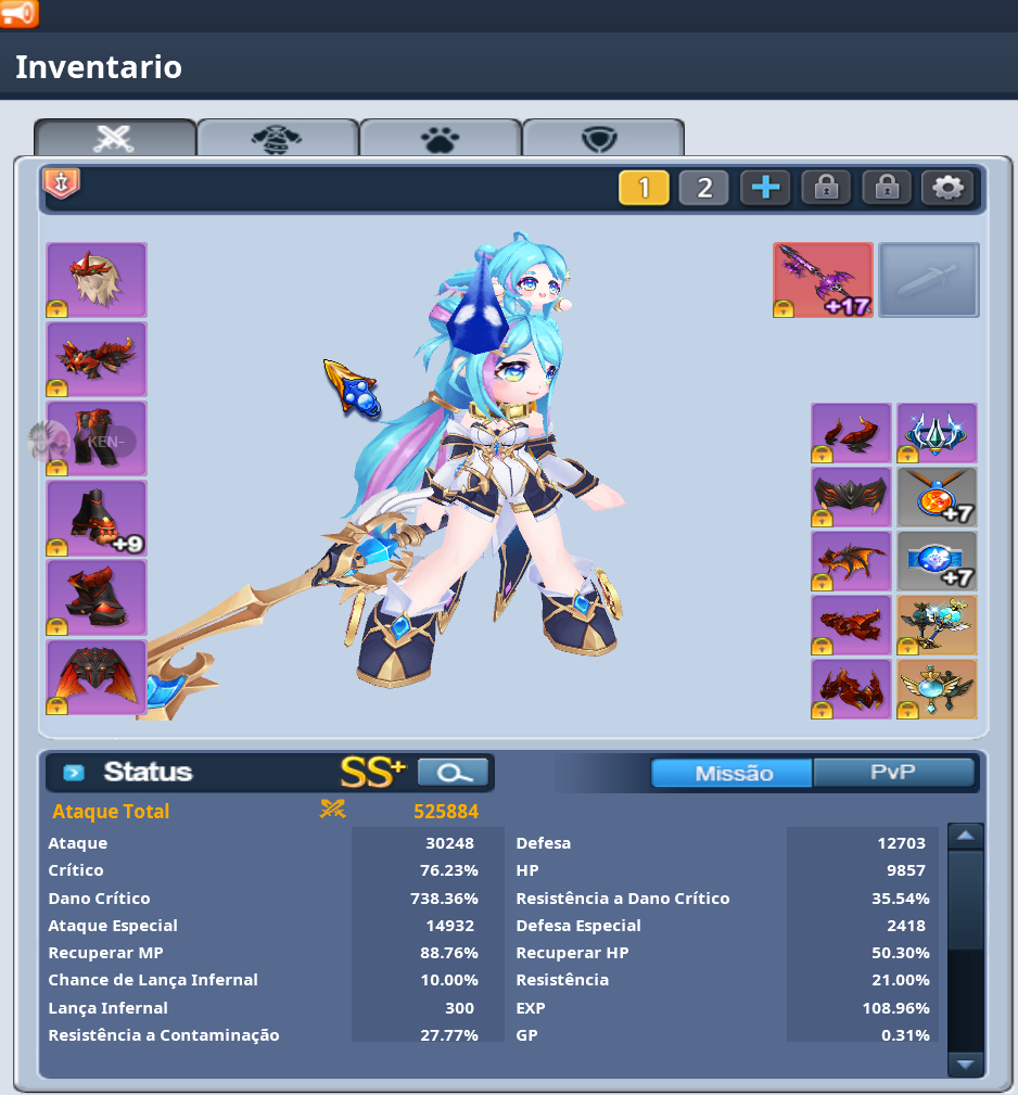 GrandChase CONTA END-GAME 8 CHARS 1KK+