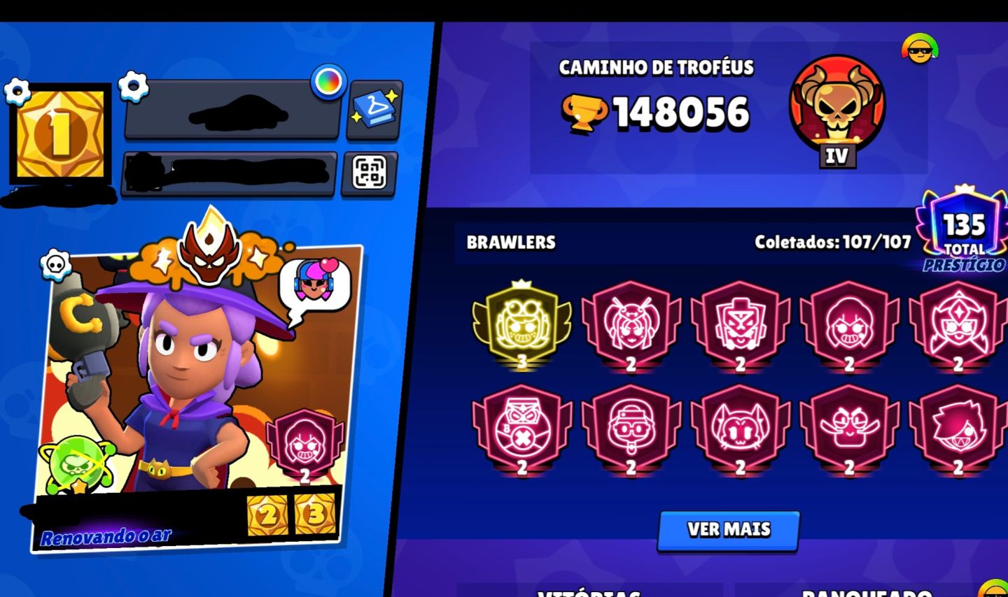 CONTA VETERANA BRAWL STARS 2018 FULL 107 BRAWLERS 148K TROFÉUS (OPORTUNIDADE)