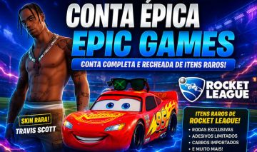 Conta Epic Rara | Travis Scott + Rocket League + GTA V + Hogwarts legacy
