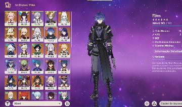 Conta genshin com Flins, Zibai, Columbina e outros t5