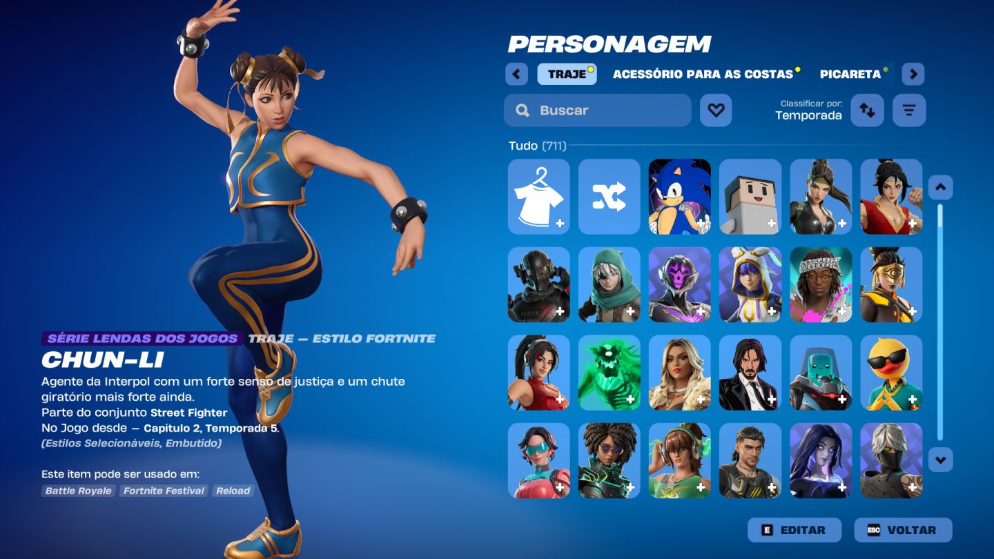 Conta Fortnite 711 skins Season 3 até atual completas Salve o Mundo Fundador.