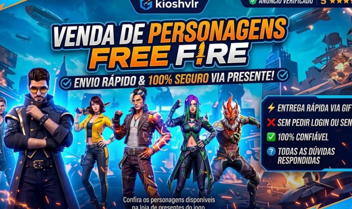 PERSONAGENS FREE FIRE VIA PRESENTE (GIFT) | ENTREGA RÁPIDA