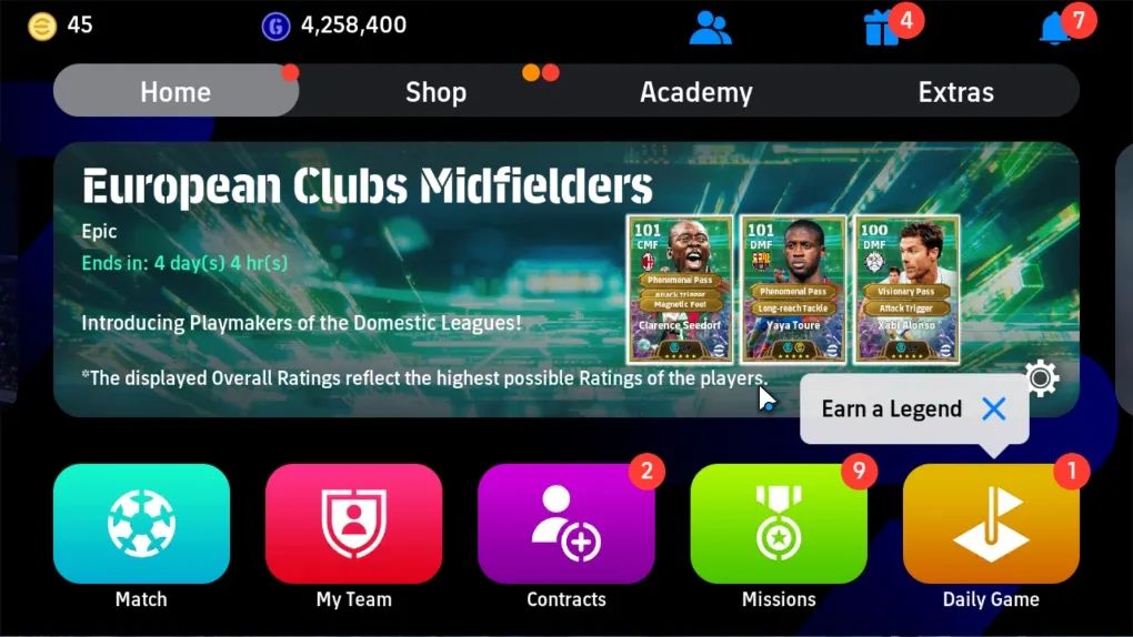 CONTA EFOOTBALL 3200 FC |MESSI 108 |NEYMAR 105 | BARESI 105 | KAHN 105 | 4.2M GP
