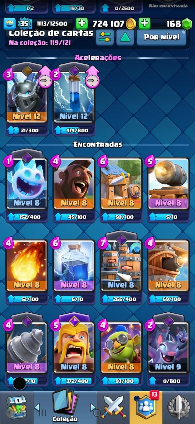 Conta com mais de 7000mil troféus de Clash Royale