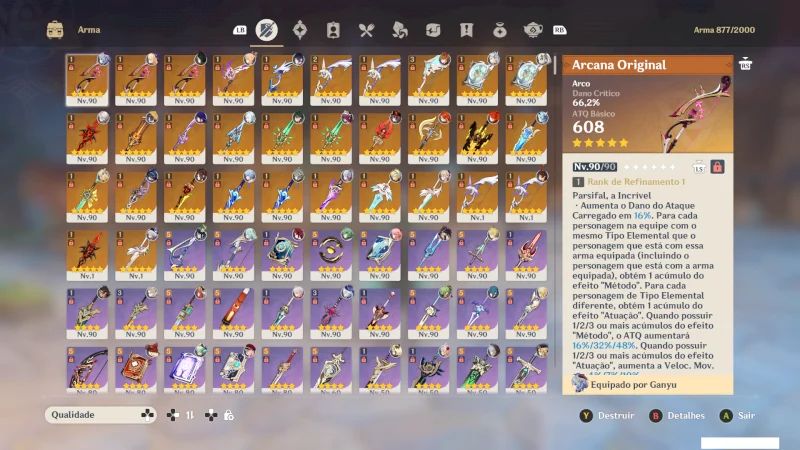 Conta Genshin Impact AR 60, com mais de +40 5 estrelas & 32 armas 5 estrelas.