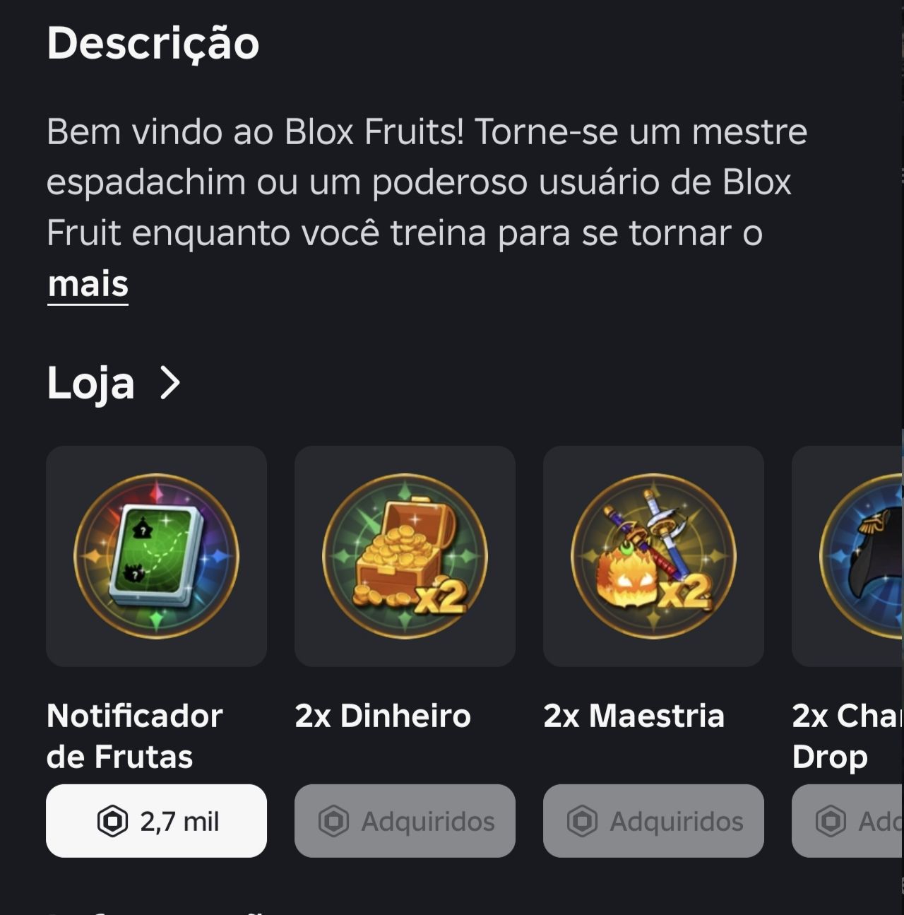 Olá, estou vendendo uma conta do roblox