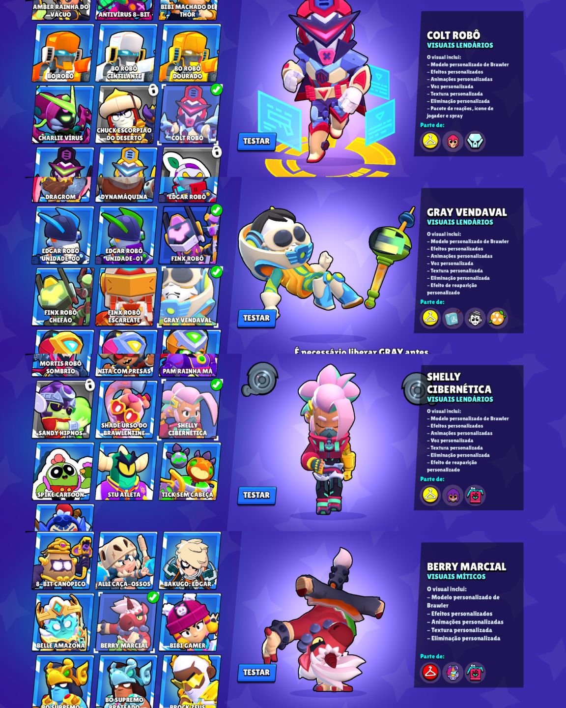 CONTA DE BRAWL STARS 36K DE TROFEUS | COM SIRIUS | 70 BRAWLERS