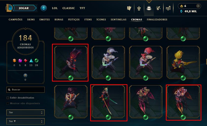 CONTAS MONOCHAMPIONS/ 1 MILHAO DE MAESTRIA+ COM BASTANTE OU POUCA SKINS