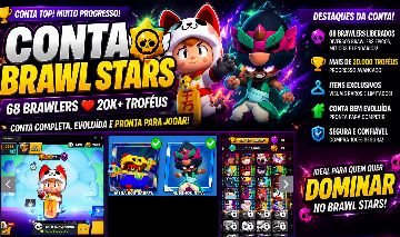 [DESCONTO] CONTA BRAWL STARS | 68 BRAWLERS | 20.000 TROFÉUS
