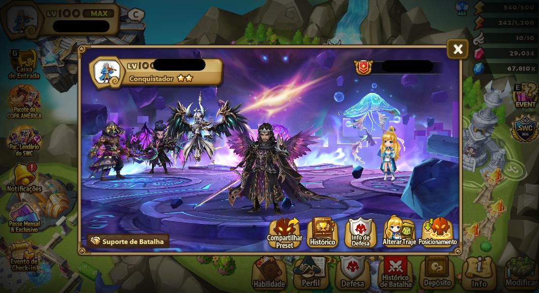4 LDS [LUCIFER+DARK ARAGORN+PATER+SALAH] J1 MUITA RUNA / 200+ MOBS / 29K CRISTAL