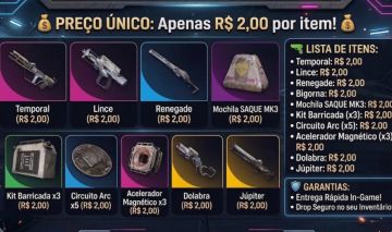 VENDA DE ITENS ARC RAIDERS