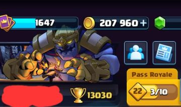 CONTA CLASH ROYALE 13.000 TROFÉUS
