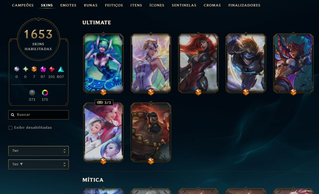 Lol Ex-desafiante 2025 | Mestre | 1653 Skins + Pax Sivir