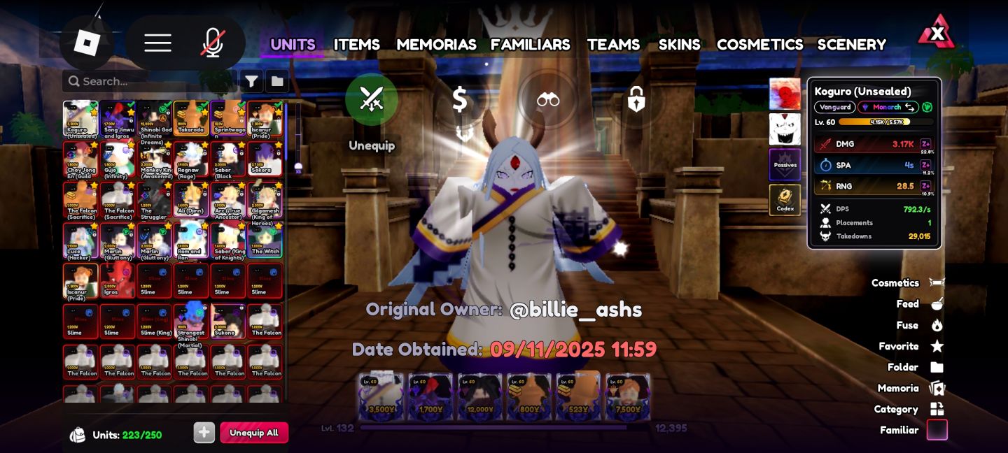 Conta roblox de anime vanguards, anime adventures, all star e outros jogos